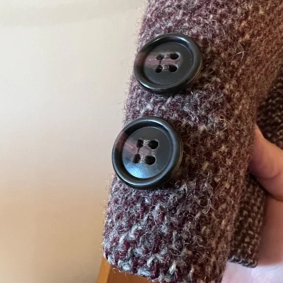 Lorendale Wool Lined Long Maxi Coat Vintage Heavy Purple Gray White Blend NICE - Picture 11 of 16